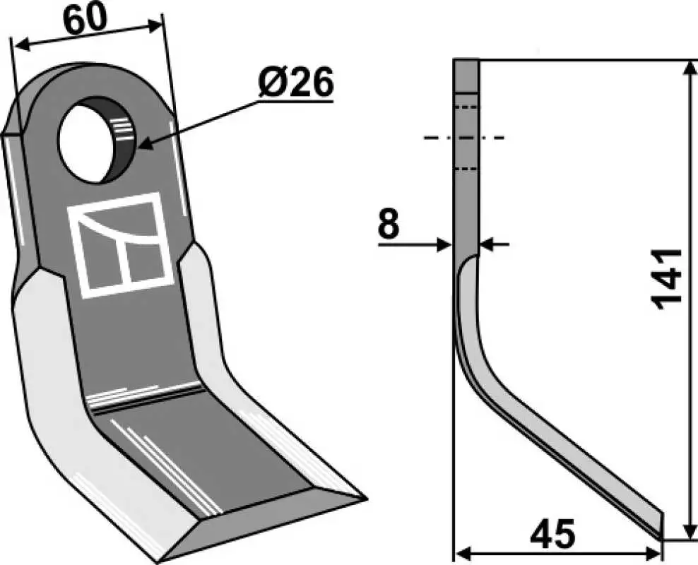 Y-Messer 141x60mm
